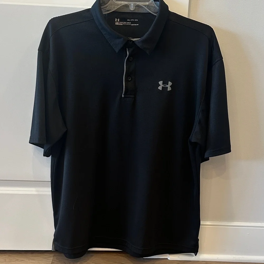 Under Armour Men's Classic Polo Heatgear Black EUC Sz XXL - Picture 1 of 5